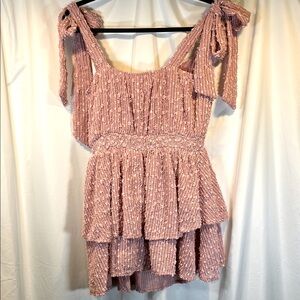 Elegant Pink Ruffled Jumpsuit